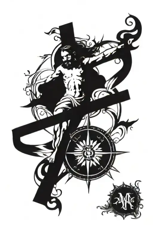 Jesus On A Cross Shaped Like A Compass