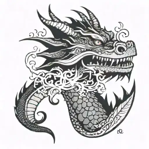 A Smoking Dragon Exhaling Marijuana Smoke