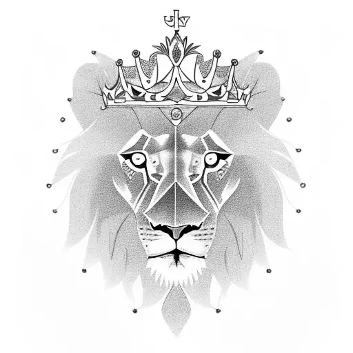 A Majestic Lion Wearing A Crown