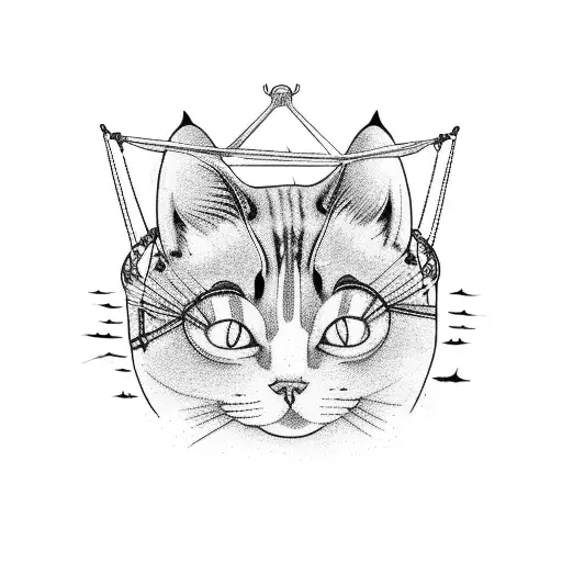 Sailing Ship With A Cat As The Captain