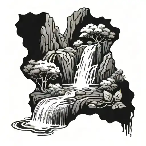 Waterfall Flowing