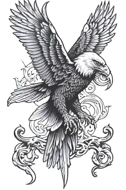 Eagle Holding Skul Half Alive