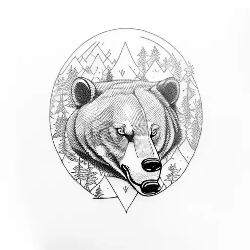 White Bear In Woods