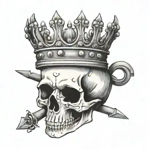 Skull With Crown Hand