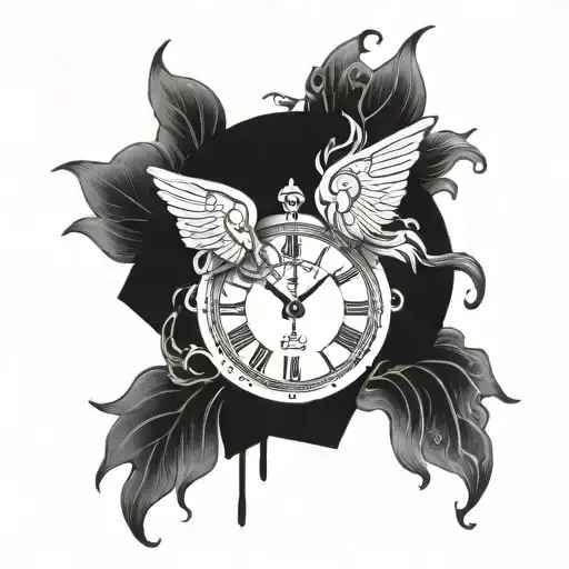 Gemini Symbol With A Clock For The Passing Of Time And Dates Of Birth