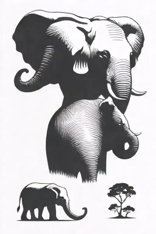 Elephant Family Posing