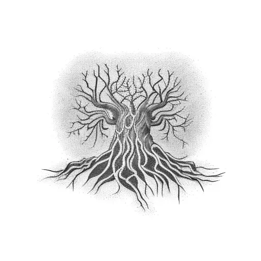 Rj45 Connector Merging With A Tree Root System