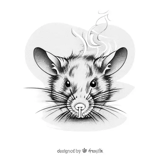 A Rat Drinks Coffee And Smokes A Cigarette
