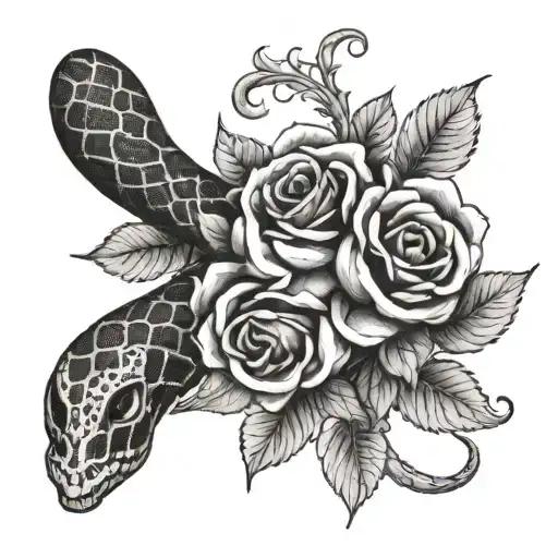 Rosery And Snake Wrapped