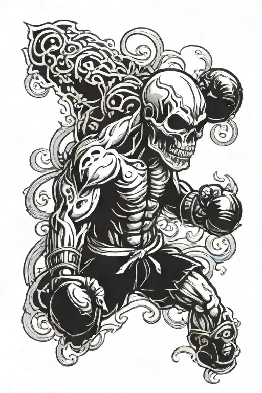 Muay Thai Fighter Skull