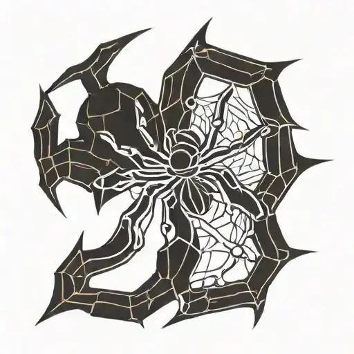 Shizuku Murasaki Spider Tattoo But The Number 8 Is Different Font
