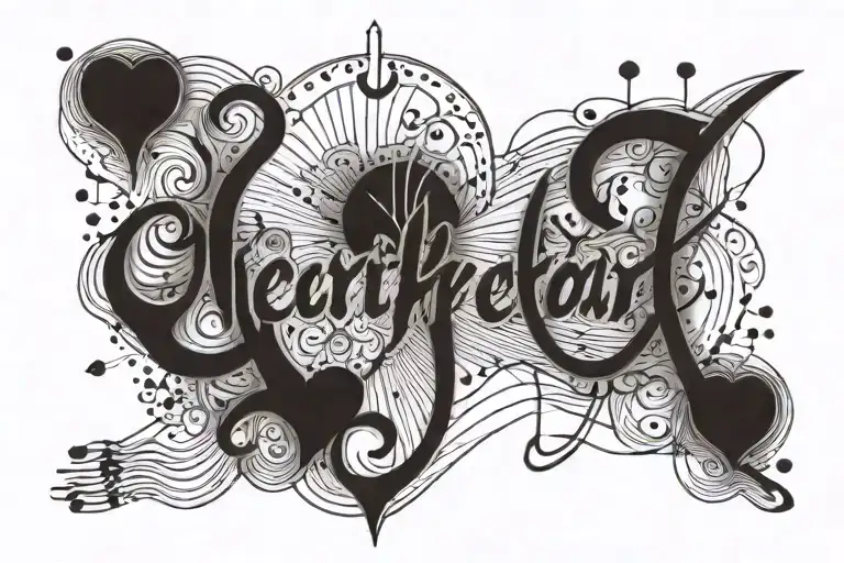 Heartbeat Line Forming The Words Luna Esra Mona Yigit