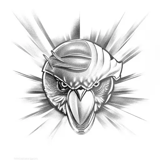 A Muscular Eagle Holding A Football Ball In Its Talons