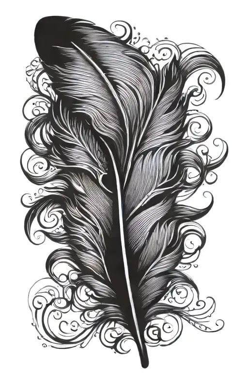 A Big Feather On The Forearm