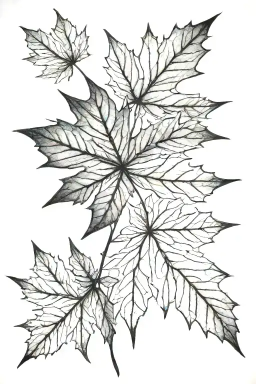 Maple Leaf Intertwined With Nyc Skyline