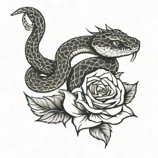 Snake And Rose Wrapped