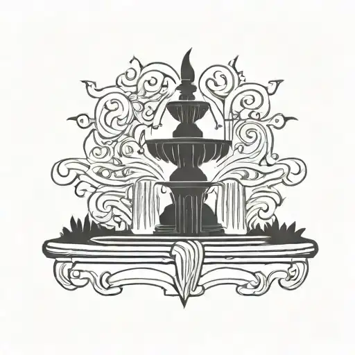 The Fountain From Csgo Inferno Silhouette In Solid Black