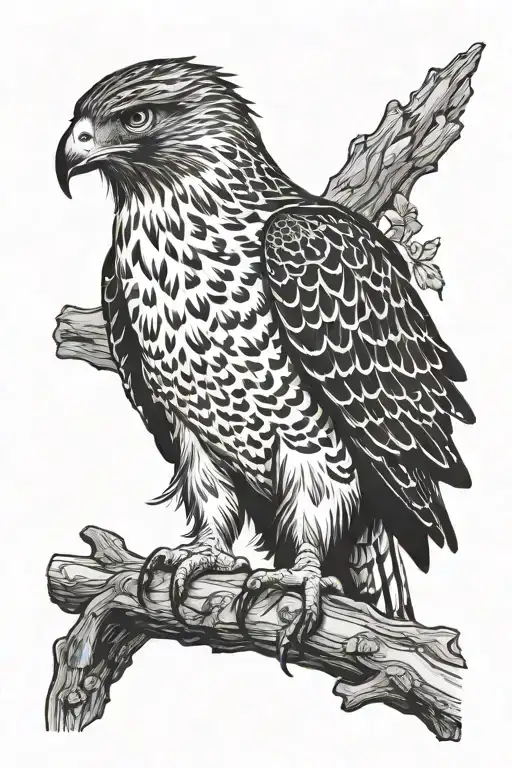 Red Tail Hawk Sitting