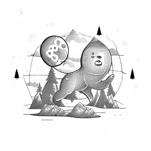 A Ufo Abducting A Bear And Leaving Behind A Construction Site