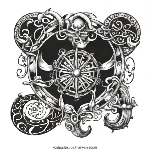 Cancer Zodiac Sign With A Roman Numeral Number Of 7 On It