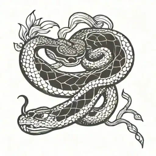 Snake Embroidery Patterns Sleeve Tattoo Design