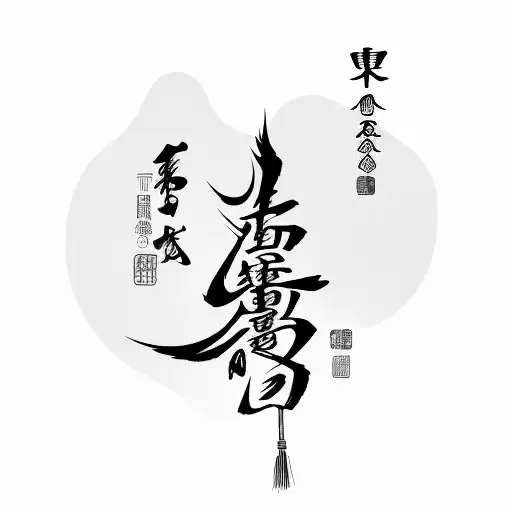 Make Me A Tattoo On Your Forearm With Chinese Calligraphy And A Background