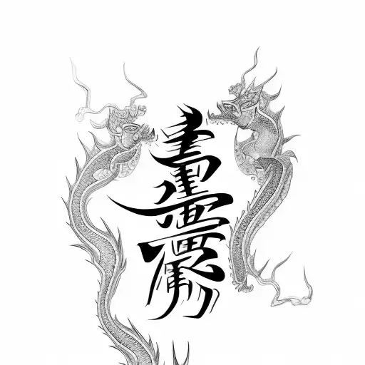 Make Me A Tattoo On Your Forearm With Chinese Calligraphy And A Background