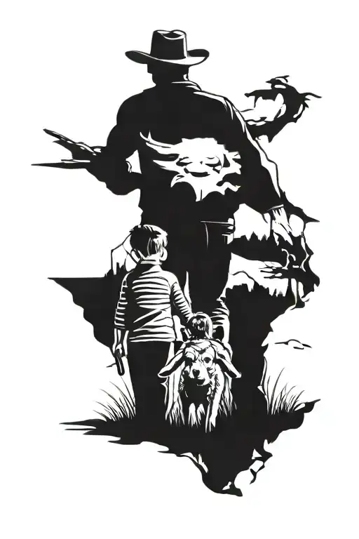 Texas Father And Son Walking