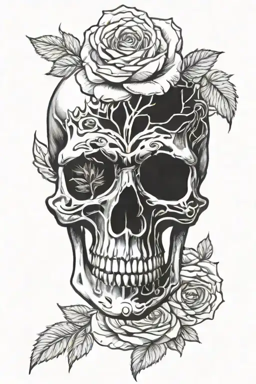 Skull And Roses Tattoo