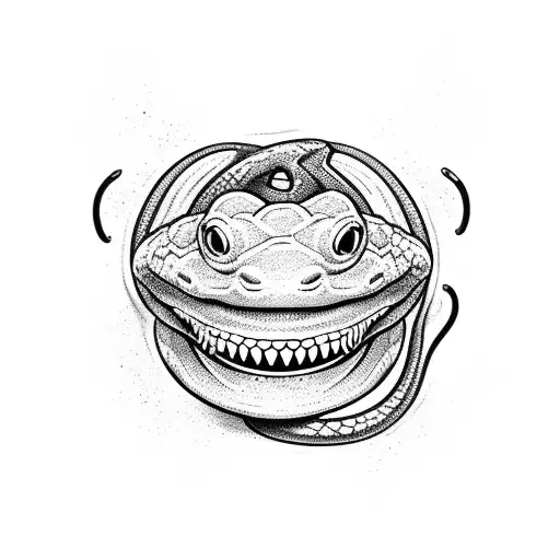 A Smiling Snake With A Dissolving Body