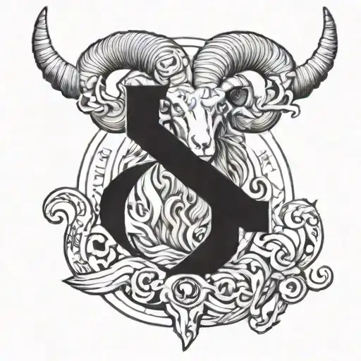 6 Loops Around Forearm Also Featuring The Aries Symbol