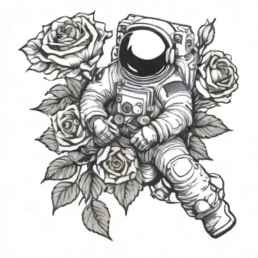Astronaut And Roses