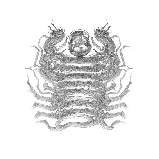 Centipede Wrapped Around A Sword