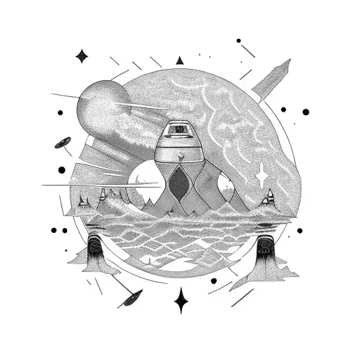 Galactic Punk Band Playing On A Moon