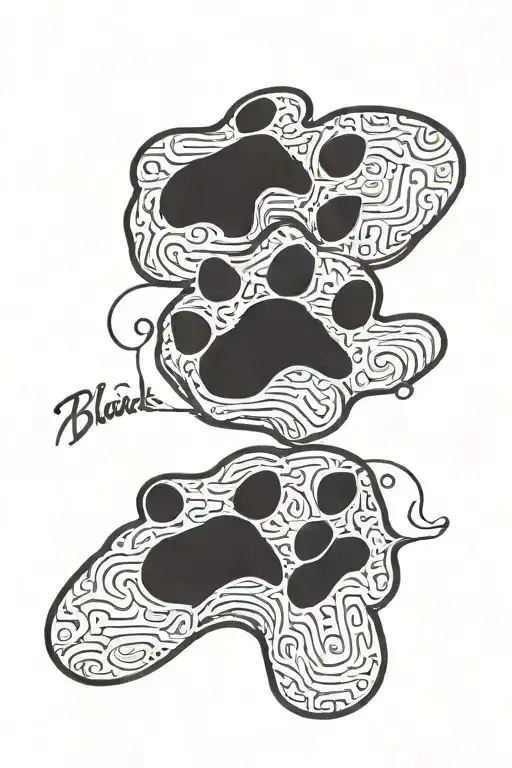Dog Paw Print With The Name
