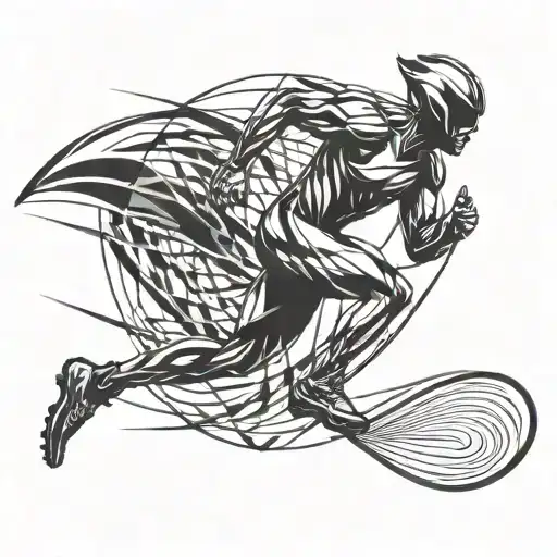 A Sleek And Abstract Design Of A Sprinter In Motion On A Track