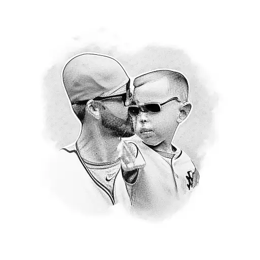 Father And Son At A Mets Game