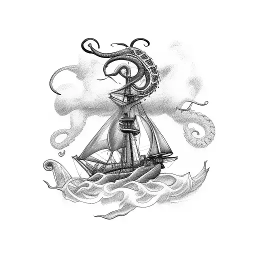 Ship And Kraken Upper Arm