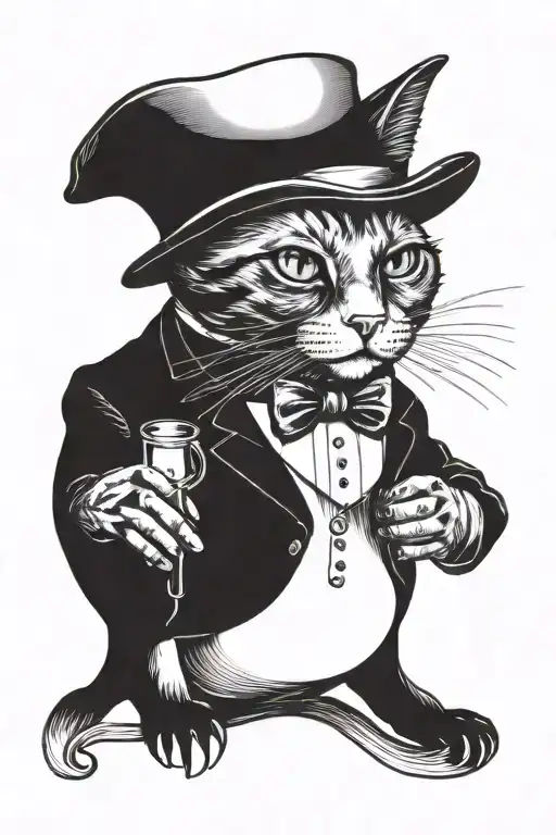 Cat With A Top Hat And Monocle