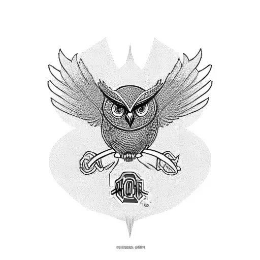An Ohio State University Logo Transformed Into An Intricate Owl Design