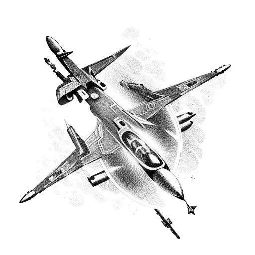 A Fighter Jet Soaring Through The Galaxy