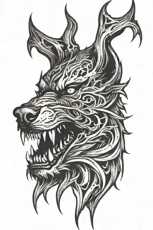 Demon Wolf Face