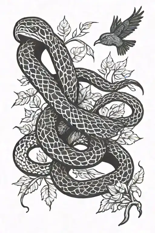 Snake And Bird