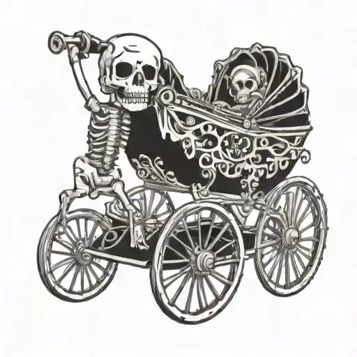 Skeleton And Baby Carriage