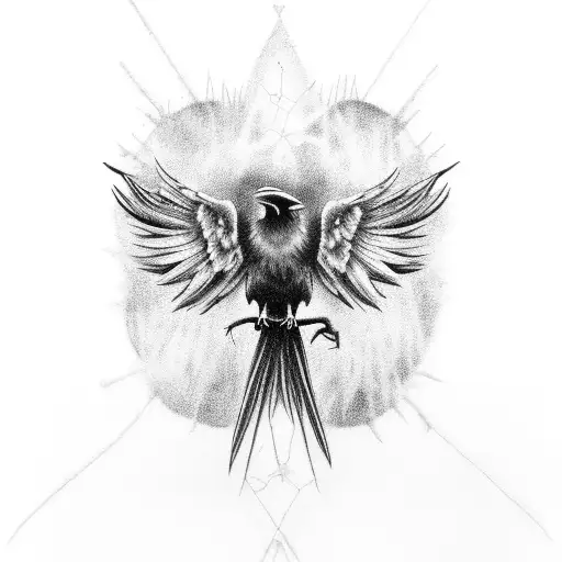 Demonic Raven In A Fog