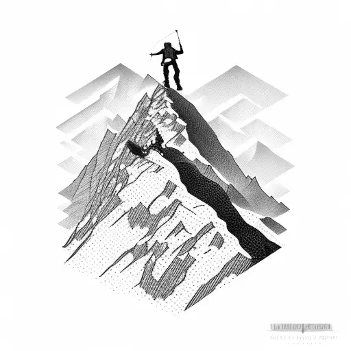 A Soldier Climbing A Mountain Peak