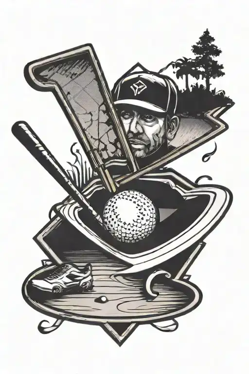 Baseball Diamond With Golf Club