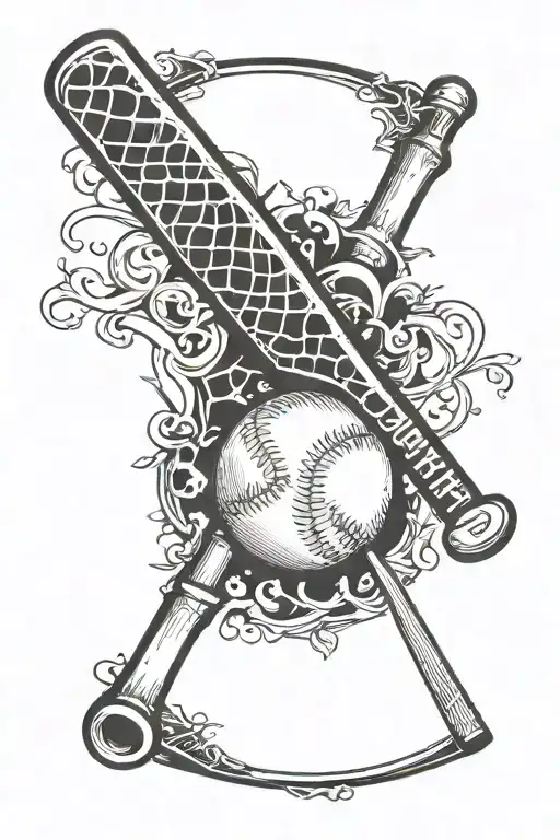Baseball Bat And Baseball Diamond