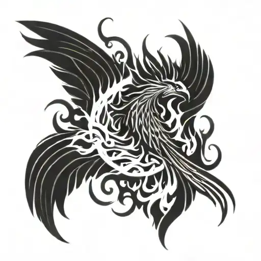 Phoenix Rising From Flames