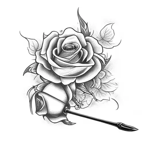 Grim Reaper With Blue Roses